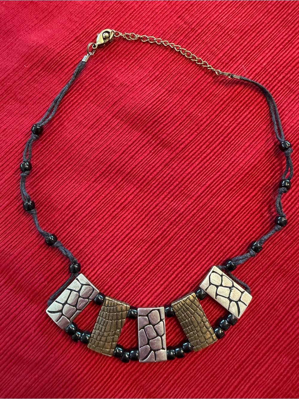 Park Lane Mixed Metal Textured Statement Necklace
